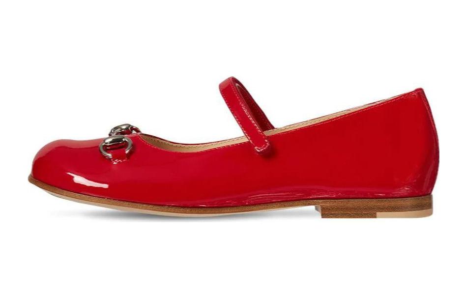 (Preschool) Gucci Loafer Low 'Red Patent Leather with Horsebit Detail' 682225-ALU00-6537