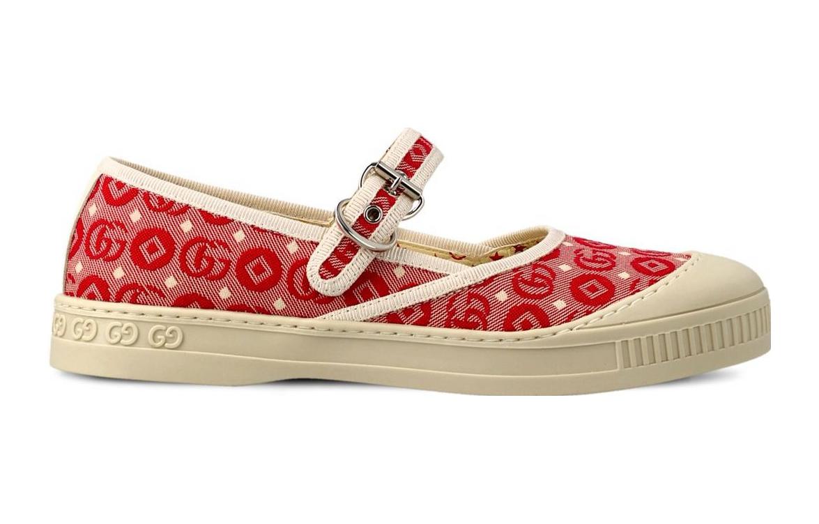 Order (Preschool) Gucci Low-Top Canvas Velcro Sneakers 'Red White' 681374-U4G20-8566