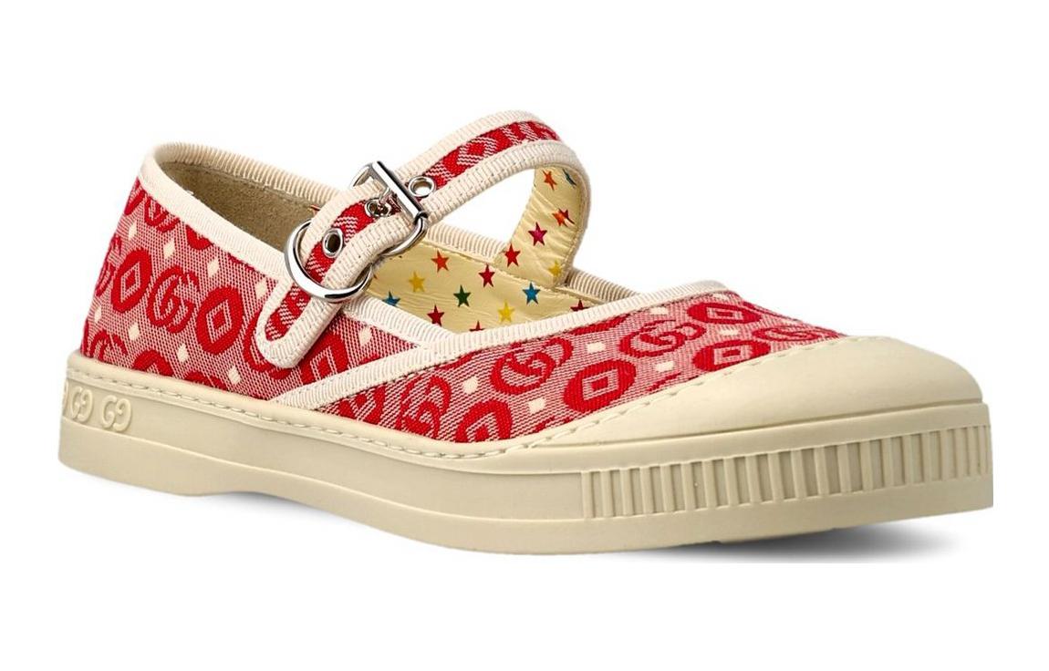 Lookbook (Preschool) Gucci Low-Top Canvas Velcro Sneakers 'Red White' 681374-U4G20-8566