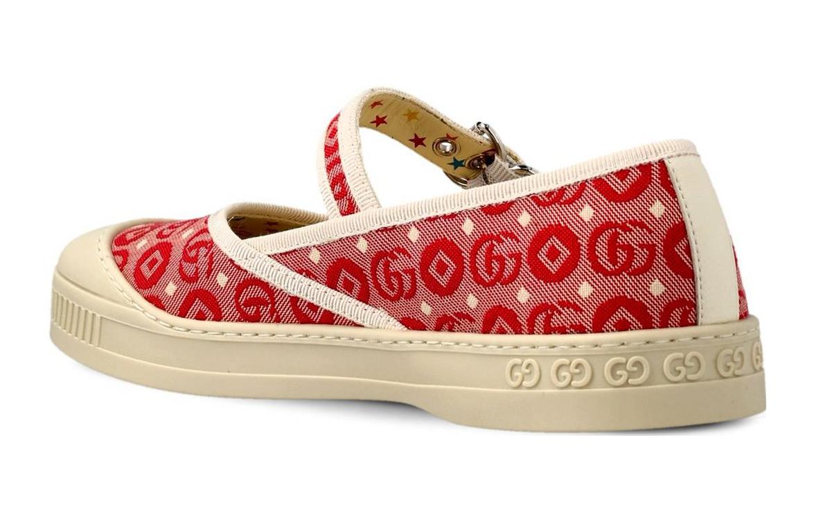 Shop (Preschool) Gucci Low-Top Canvas Velcro Sneakers 'Red White' 681374-U4G20-8566