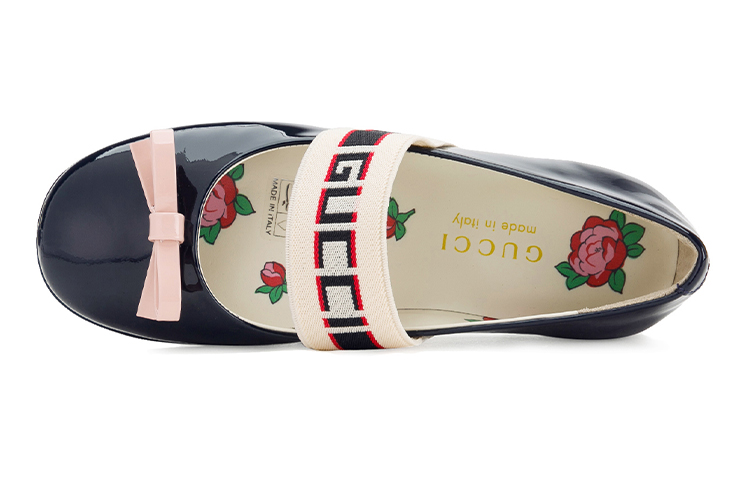 Lookbook (Preschool) Gucci Low-Top Platform 'Navy Bow' 553001-0IRA0-4072