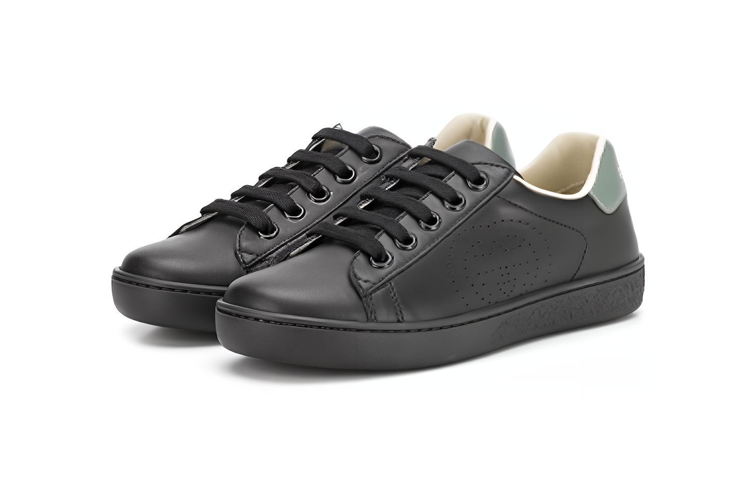 (Preschool) Gucci Low-Top Sneaker 'Black Calf Leather with Laces' 626619-BLN70-1065