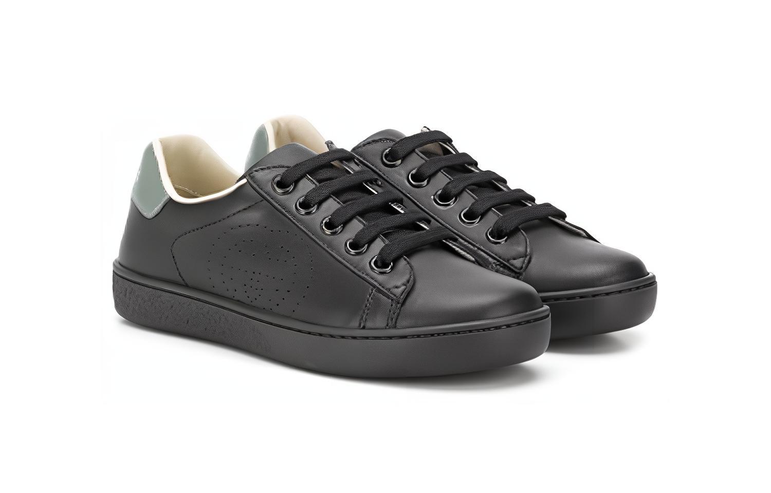 Order (PS) 古驰黑色小牛皮系带低帮休闲鞋 626619-BLN70-1065