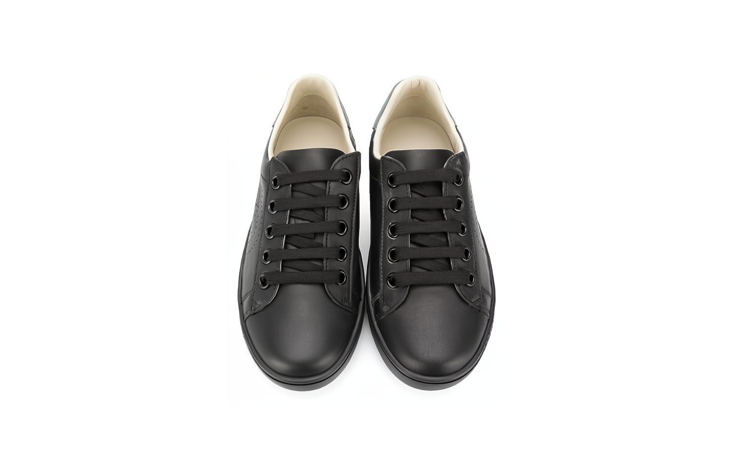 Lookbook (Preschool) Gucci Low-Top Sneaker 'Black Calf Leather with Laces' 626619-BLN70-1065