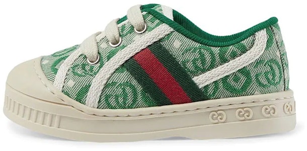 童鞋 GUCCI 古馳 棉布 平底綁帶 低筒 時尚板鞋 深綠白 Buy 童鞋 GUCCI 古馳 棉布 平底綁帶 低筒 時尚板鞋 深綠白