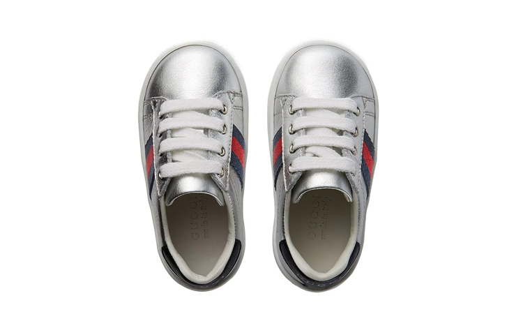 Lookbook (Preschool) Gucci Low-Top Sneaker 'Silver' 433146-BMPW0-8171