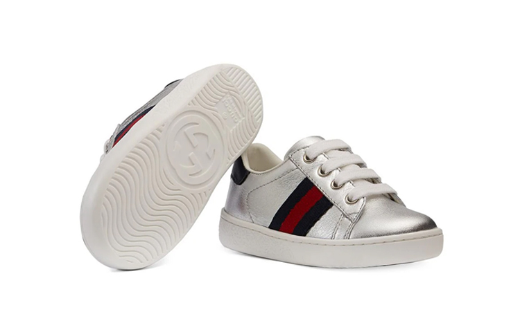 Purchase (Preschool) Gucci Low-Top Sneaker 'Silver' 433146-BMPW0-8171
