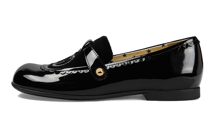 (Preschool) Gucci Low Top Slip-On 'Black Leather' 749233-AACBD-1000