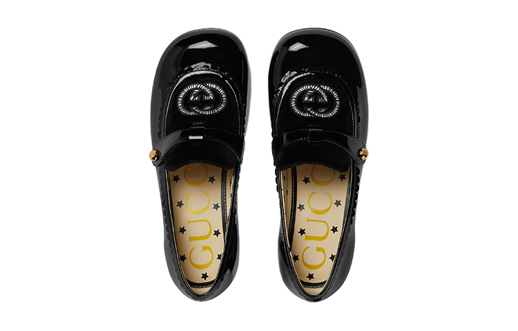 Shop (Preschool) Gucci Low Top Slip-On 'Black Leather' 749233-AACBD-1000