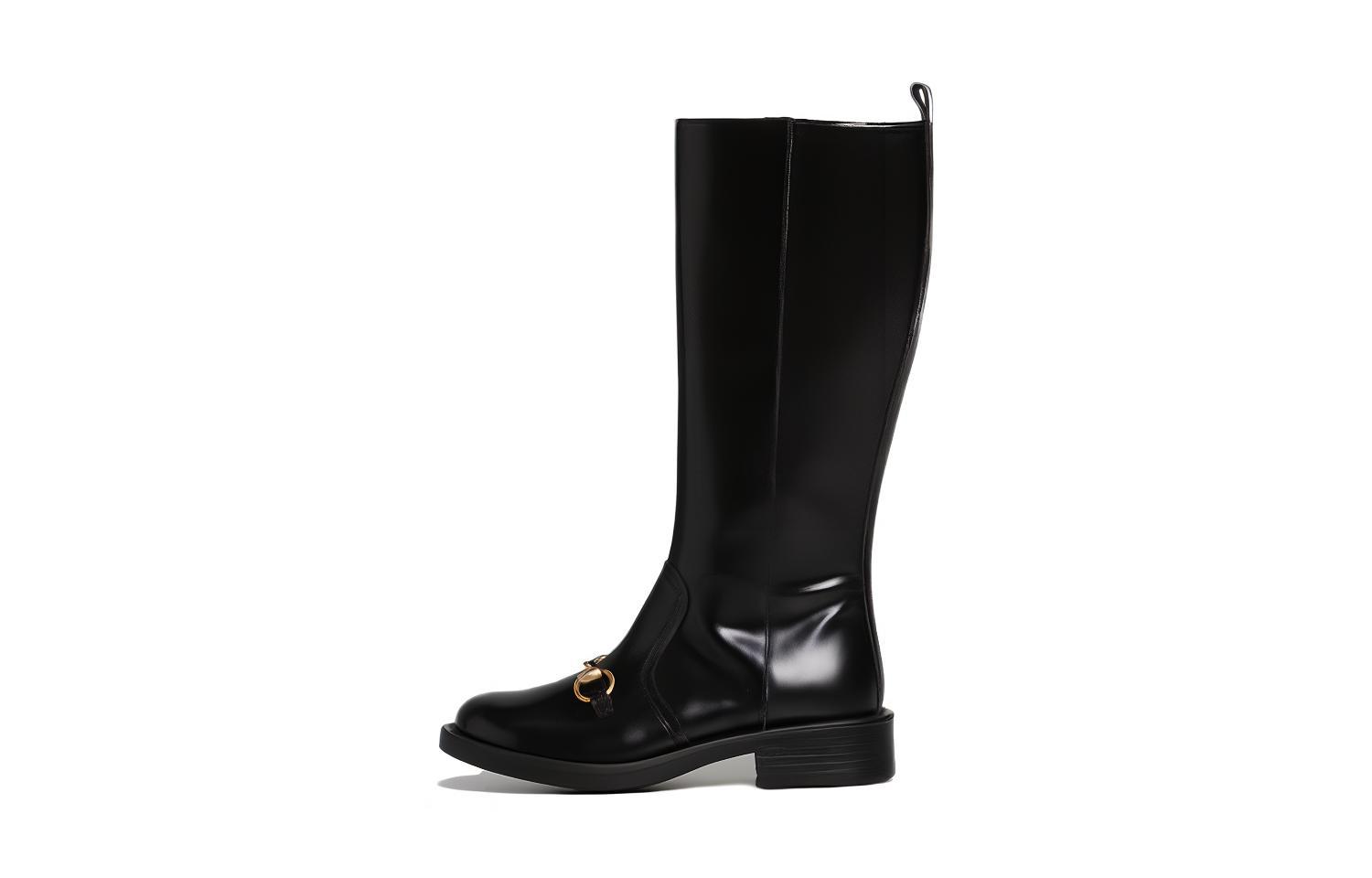 (Preschool) Gucci Mid-Calf Boot 'Black Horsebit' 702897-U3D00-1000