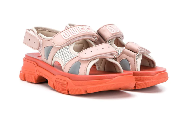 Order (PS) 古驰时尚粉色开口魔术贴凉鞋 603870-D60K0-6866