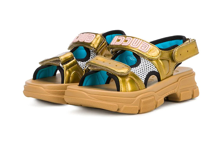 (Preschool) Gucci Open Toe Velcro Fashion Sandal 'Brown' 603870-DORG0-8061