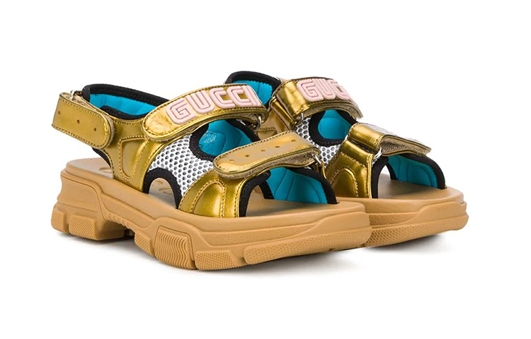 Order (Preschool) Gucci Open Toe Velcro Fashion Sandal 'Brown' 603870-DORG0-8061
