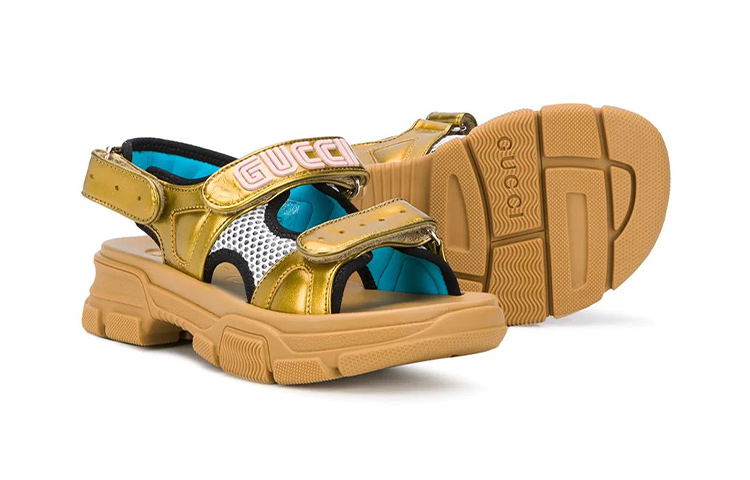 Shop (Preschool) Gucci Open Toe Velcro Fashion Sandal 'Brown' 603870-DORG0-8061