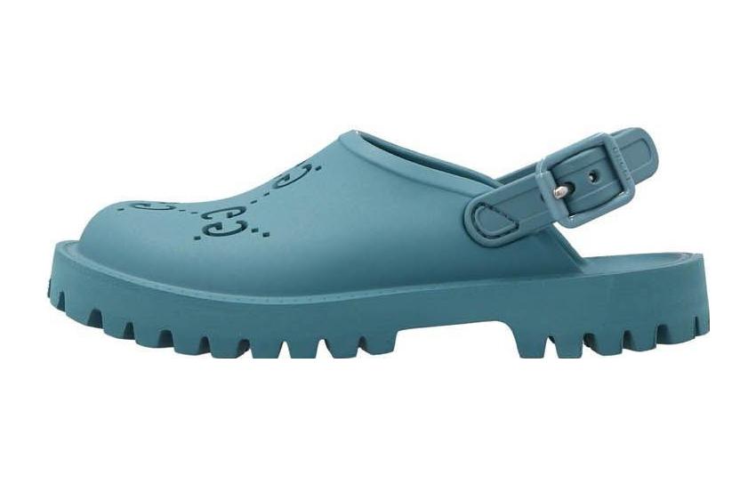 (Preschool) Gucci Rubber GG Slide 'Blue' 702917JFB004933
