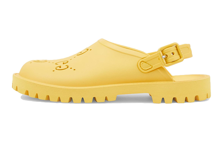 (Preschool) Gucci Rubber GG Slide 'Yellow' 702917-JFB00-7223