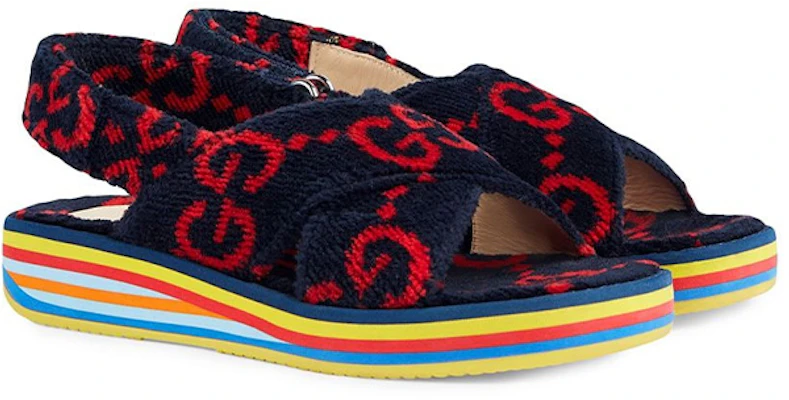 (PS) Claquettes Gucci en Caoutchouc ''Bleu Rouge'' 603868-HMM00-4089 Order (PS) Claquettes Gucci en Caoutchouc ''Bleu Rouge'' 603868-HMM00-4089