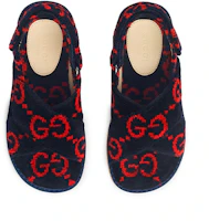 Lookbook 兒童 GUCCI 古馳 棉布 毛巾圈 時尚涼鞋 藍紅