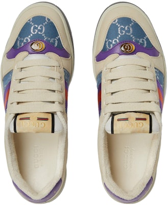 中童 GUCCI古馳 Screener gg琺瑯 低筒 時尚板鞋 白紫 Lookbook 中童 GUCCI古馳 Screener gg琺瑯 低筒 時尚板鞋 白紫