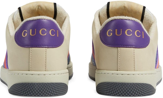 中童 GUCCI古馳 Screener gg琺瑯 低筒 時尚板鞋 白紫 Shop 中童 GUCCI古馳 Screener gg琺瑯 低筒 時尚板鞋 白紫