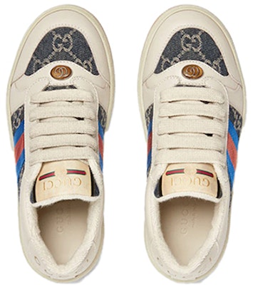 中童 GUCCI古馳 Screener gg琺瑯 時尚板鞋 白藍 Lookbook 中童 GUCCI古馳 Screener gg琺瑯 時尚板鞋 白藍