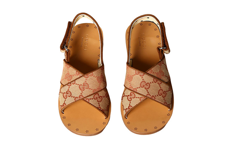 Shop 兒童 GUCCI 古馳 平底時尚涼拖 米色