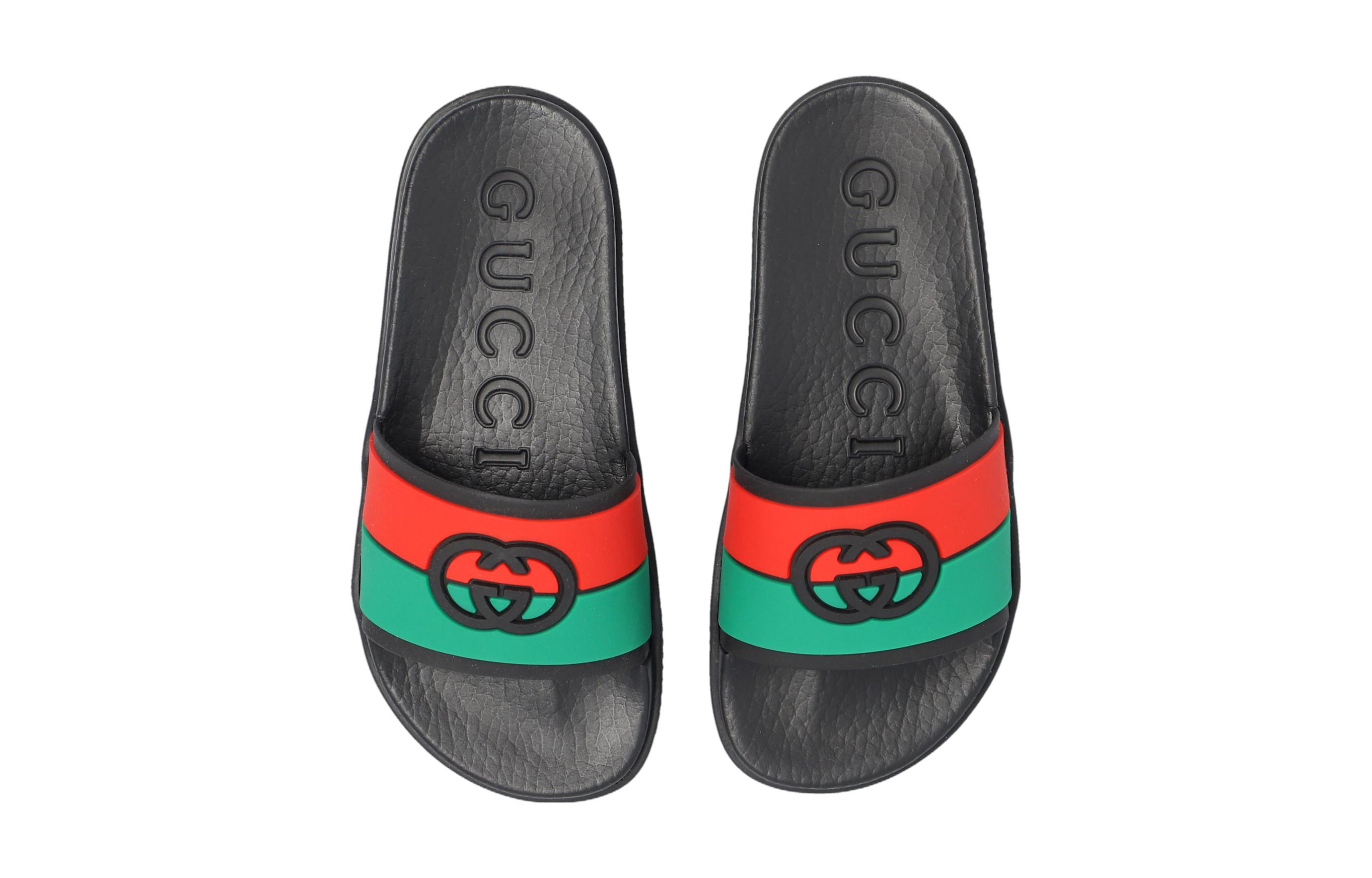 Shop (Preschool) Gucci Slide 'Interlocking G Red Green' 681330-JFA00-8815