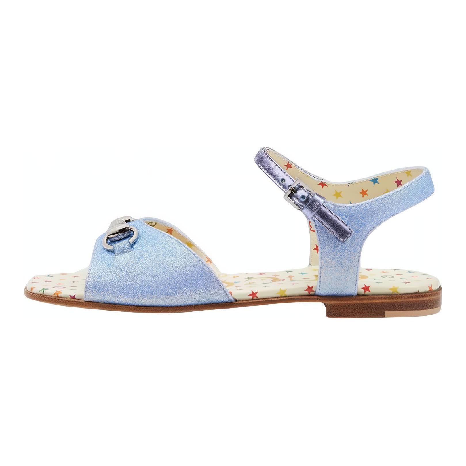 (Preschool) Gucci Slide Sandal 'Blue Horsebit Sparkle' 681338-KUS40-4760