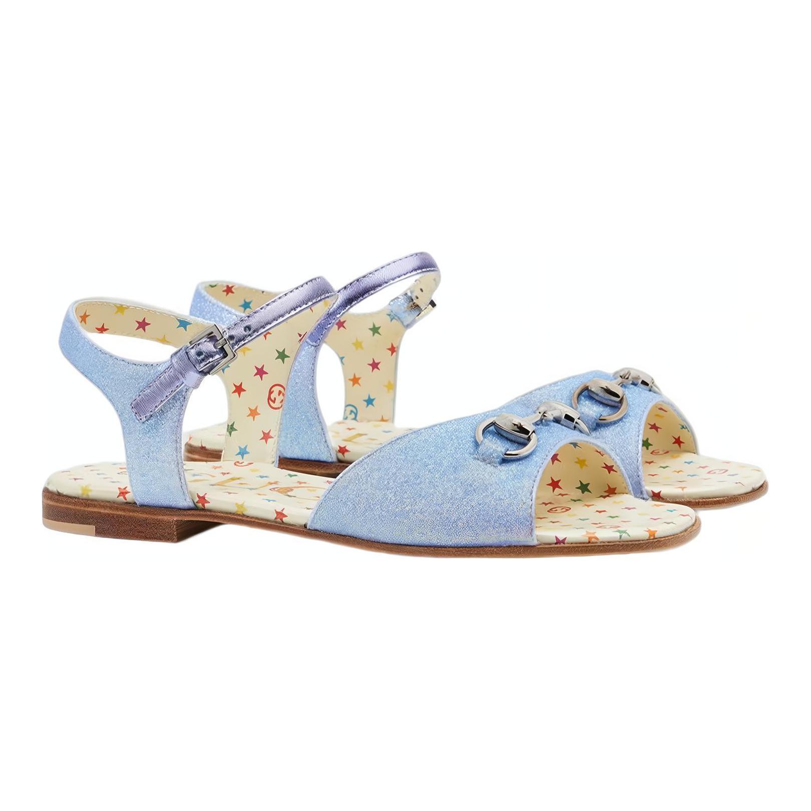 Order (Preschool) Gucci Slide Sandal 'Blue Horsebit Sparkle' 681338-KUS40-4760