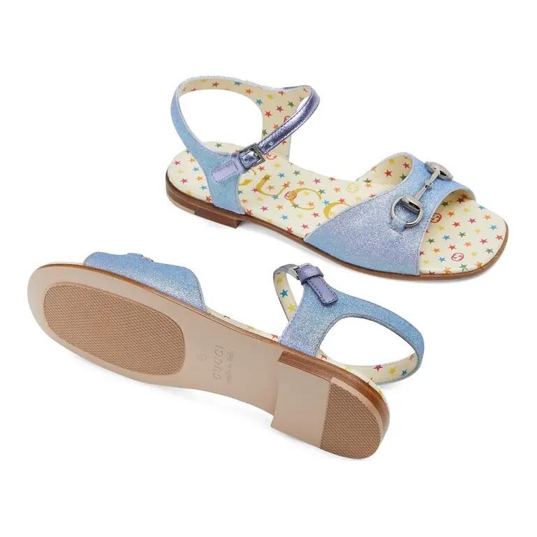 Purchase (Preschool) Gucci Slide Sandal 'Blue Horsebit Sparkle' 681338-KUS40-4760