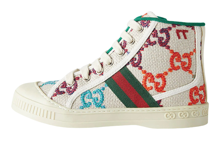 (Preschool) Gucci Tennis 1977 High 'Beige Green Red' 685455-UFT90-8465