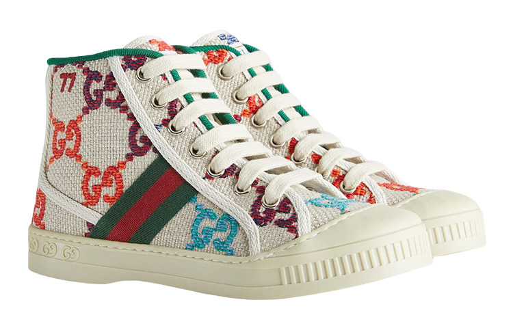 Lookbook (Preschool) Gucci Tennis 1977 High 'Beige Green Red' 685455-UFT90-8465