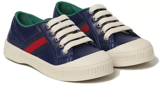 中童 GUCCI古馳 Tennis 1977 時尚 低筒 兒童板鞋 海軍藍 Lookbook 中童 GUCCI古馳 Tennis 1977 時尚 低筒 兒童板鞋 海軍藍