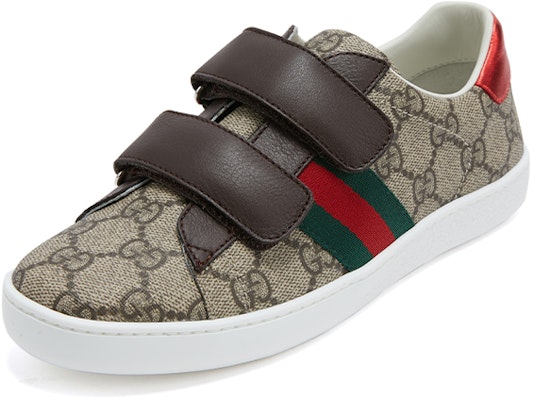 (Preschool) Gucci Velcro Low 'Double G Print Brown' 463091-9C220-9797 Order (Preschool) Gucci Velcro Low 'Double G Print Brown' 463091-9C220-9797