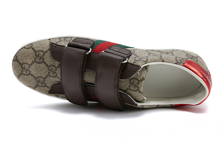 Lookbook (Preschool) Gucci Velcro Low 'Double G Print Brown' 463091-9C220-9797