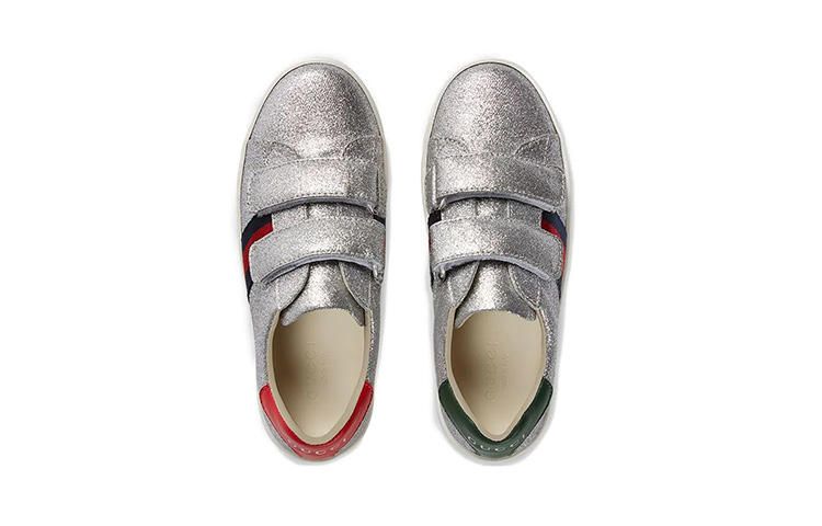 Lookbook (Preschool) Gucci Velcro Low 'Silver Fashion' 463090-KUSU0-8185