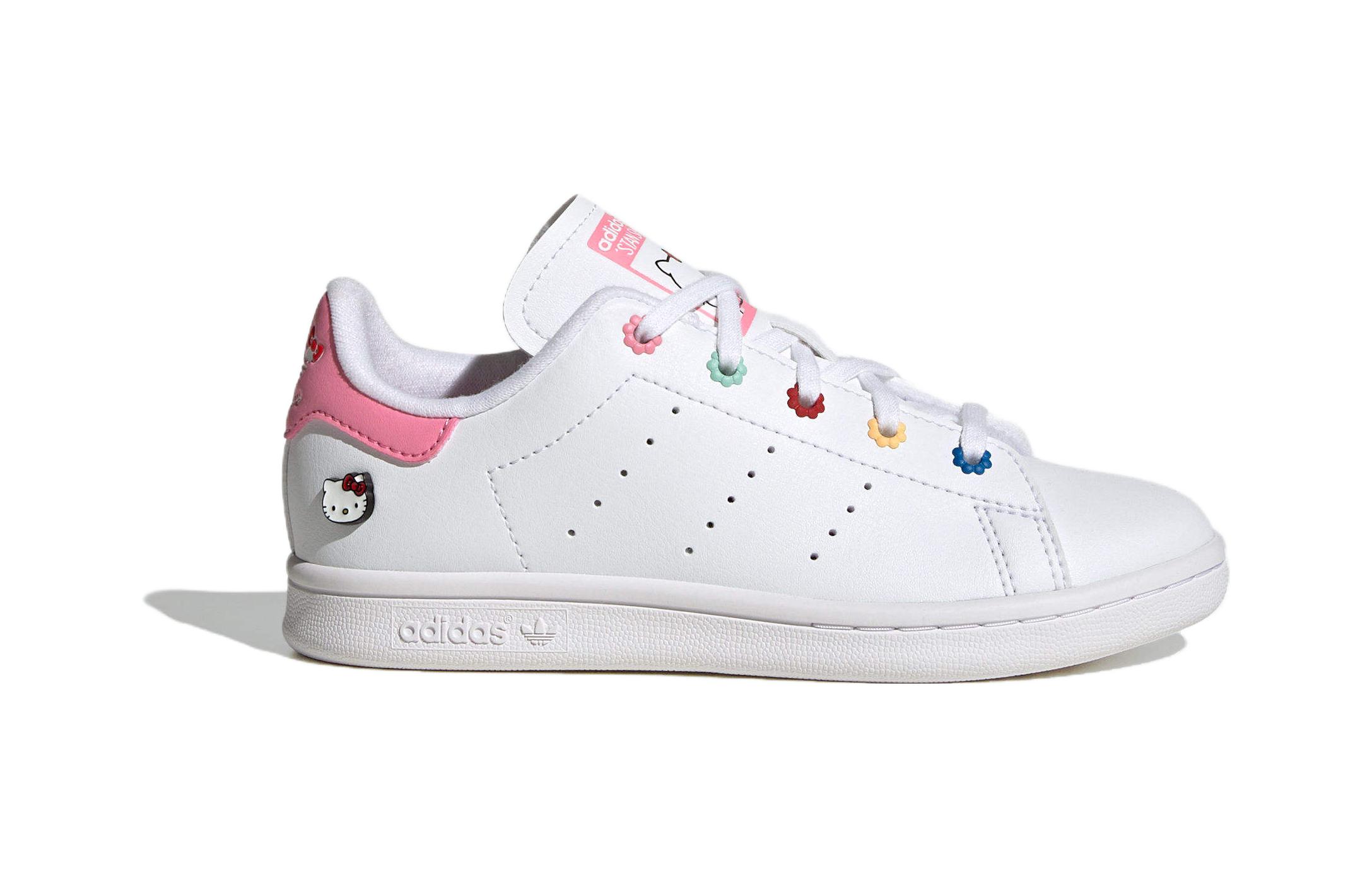 Order 中童 Hello Kitty/凱蒂貓 x adidas originals SMITH 舒適百搭 防滑減震 低筒 兒童板鞋 白色