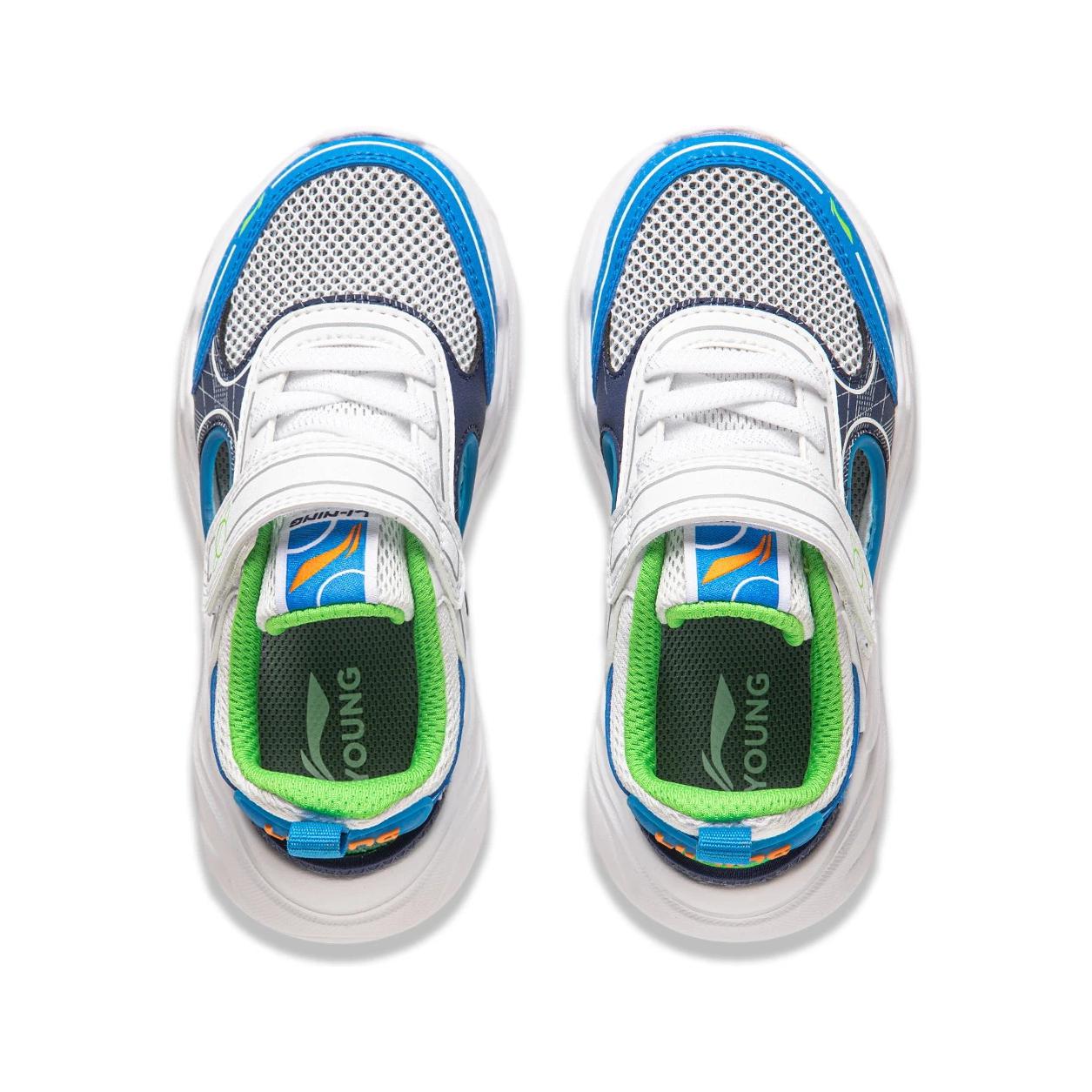 Shop (Preschool) Li-Ning 'Comfortable Minimalist White & Blue' YKNU046-3