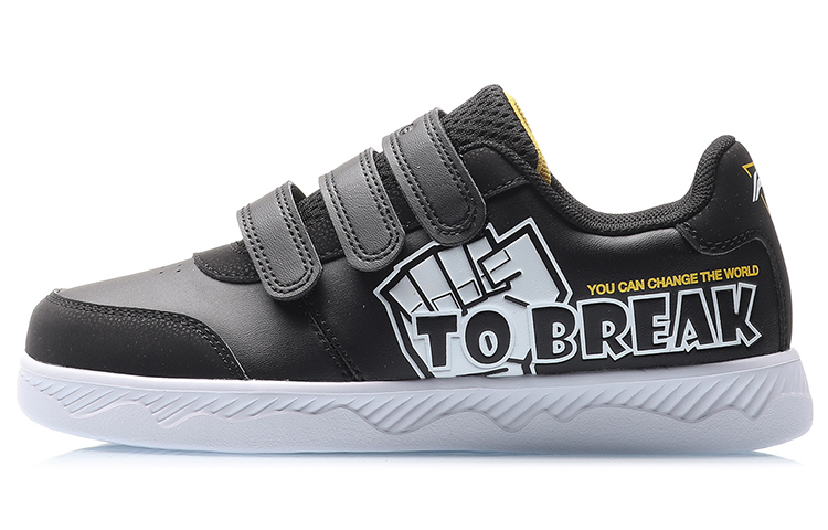(Preschool) Li-Ning 'Magic Tape Low-Top Black' YKCQ128-1