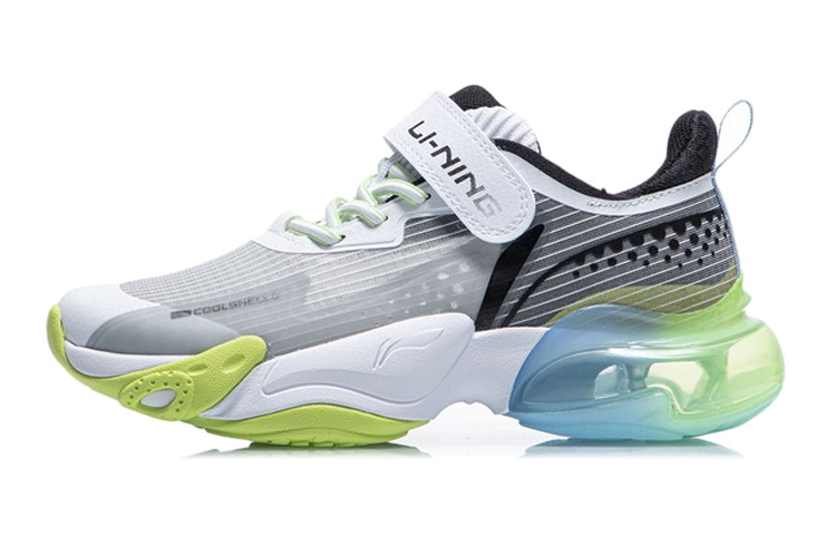 (Preschool) Li-Ning 'White Grey Half Palm Air Cushion Breathable Shock-Absorbing Running' YKCR076-3