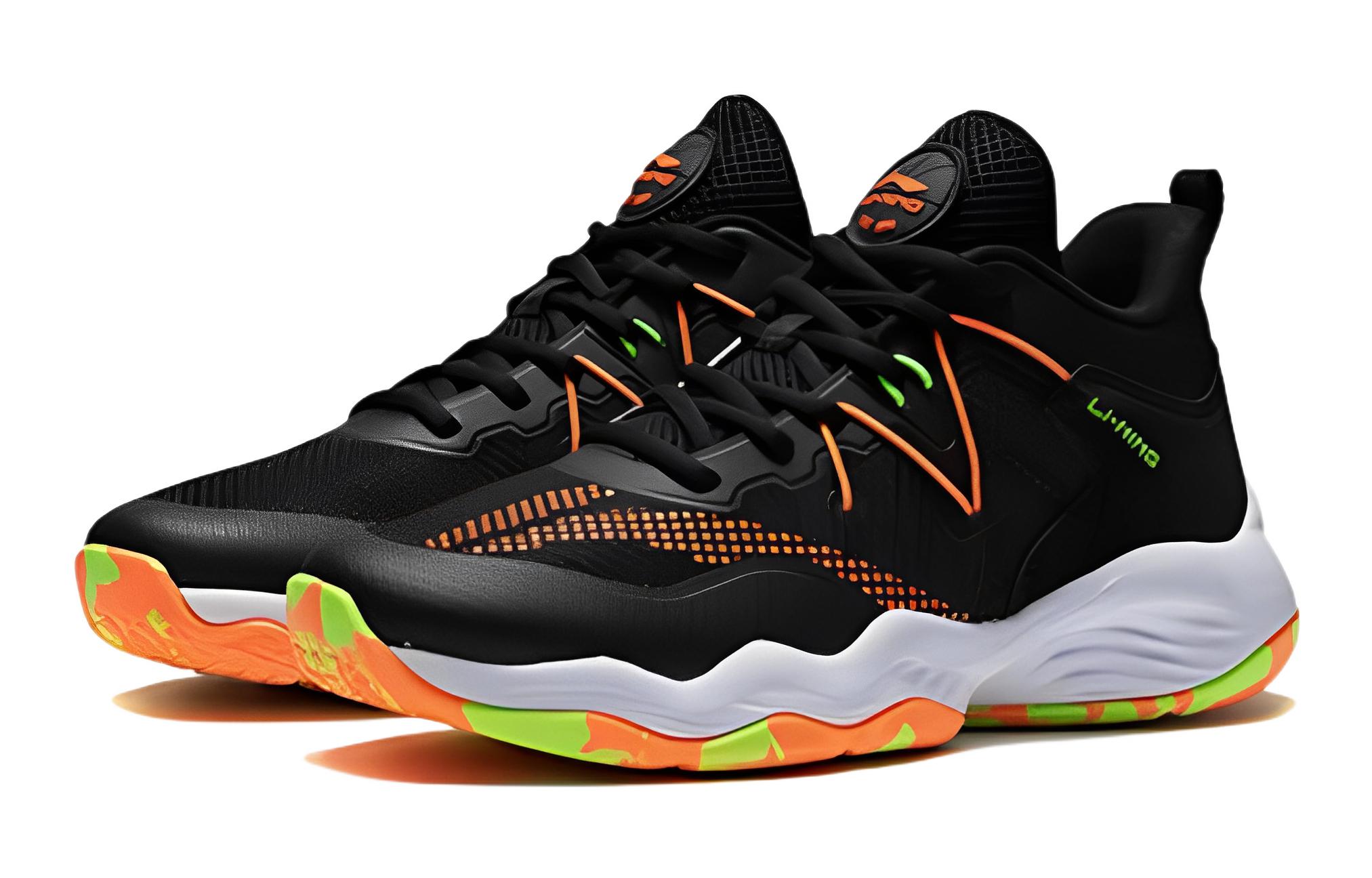 Lookbook (PS) Li-Ning Baloncesto Bajo 'Negro Naranja' YKBS034-3