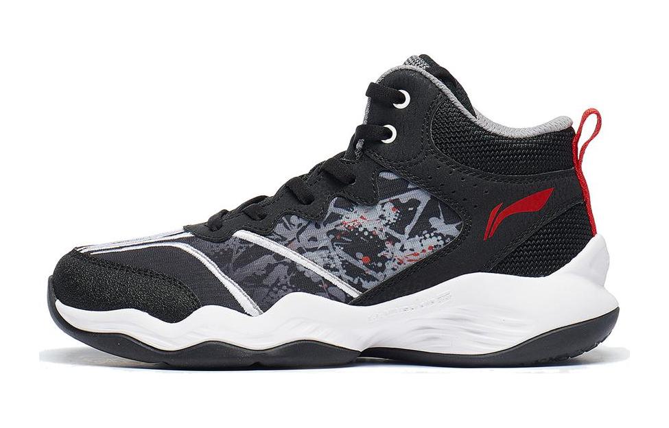 Buy 大童 李寧兒童 破界 減震防滑輕便 低幫 兒童籃球鞋 黑色/岩石灰