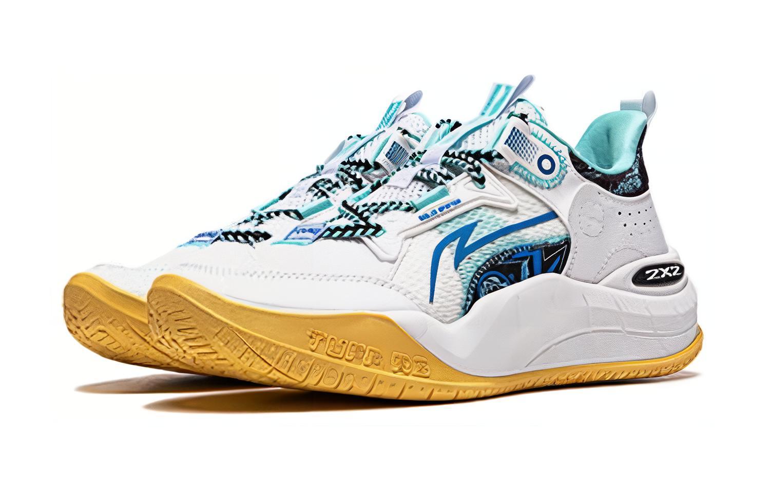Lookbook (Preschool) Li-Ning Basketball Low 'White Blue' YKBU048-9