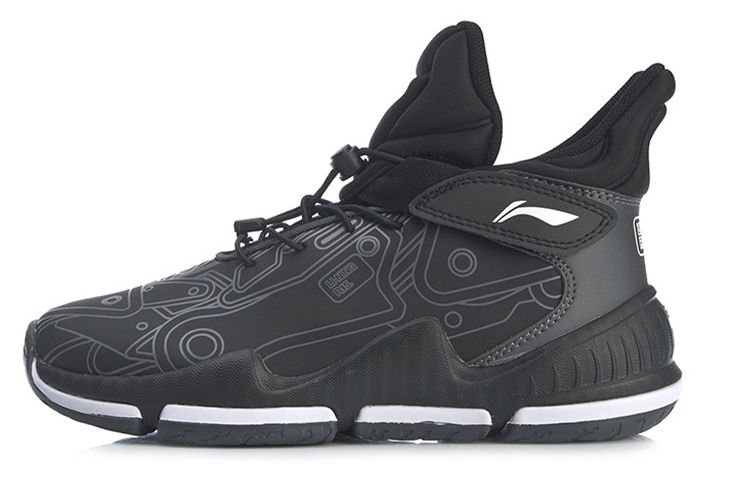 (Preschool) Li-Ning Basketball Mid 'Black Shock-Absorbing' YKBQ036-11