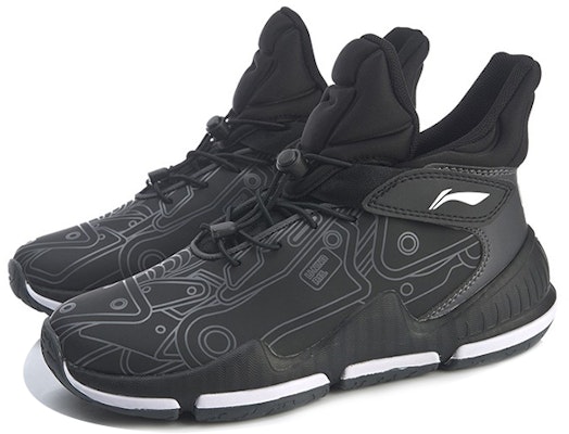 (Preschool) Li-Ning Basketball Mid 'Black Shock-Absorbing' YKBQ036-11 Lookbook (Preschool) Li-Ning Basketball Mid 'Black Shock-Absorbing' YKBQ036-11