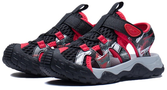 (PS) 李寧カジュアルスポーツサンダル 黒赤 ハイキング YKKS006-1 Lookbook (PS) 李寧カジュアルスポーツサンダル 黒赤 ハイキング YKKS006-1