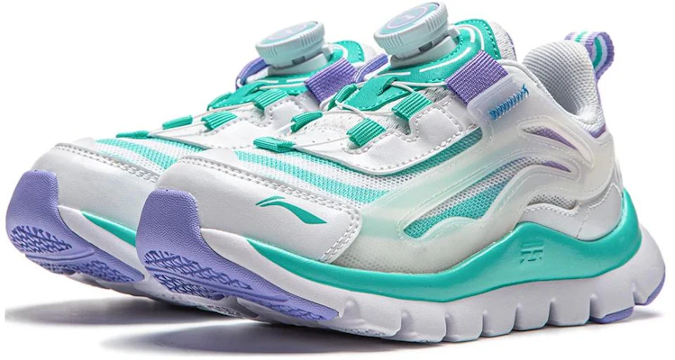 (Preschool) Li-Ning Classic Comfort Low 'White Green Purple' YKNU090-8 Lookbook (Preschool) Li-Ning Classic Comfort Low 'White Green Purple' YKNU090-8
