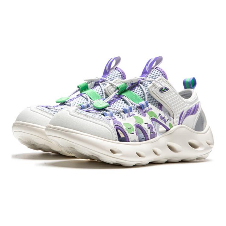 Lookbook (Preschool) Li-Ning Classic Comfort Sandals 'Milk White/Sky Feather Blue' YKUU030-4