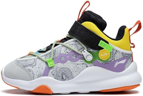 (Preschool) Li-Ning Comfort Trendy 'Grey Yellow Purple' YKNS094-1 Buy (Preschool) Li-Ning Comfort Trendy 'Grey Yellow Purple' YKNS094-1