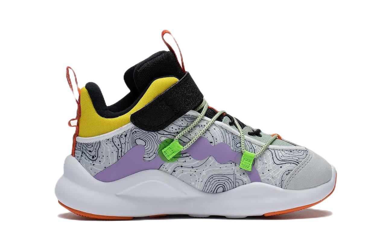 Order 中童 Lining李寧 舒適潮流 運動休閒鞋 灰黃紫